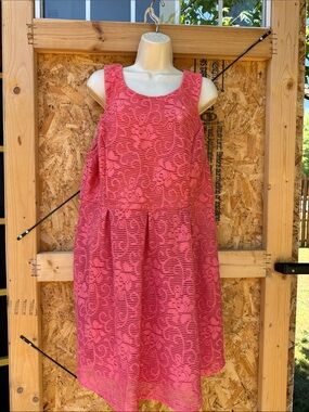 Maurices Coral Pink Sleeveless Lace Dress